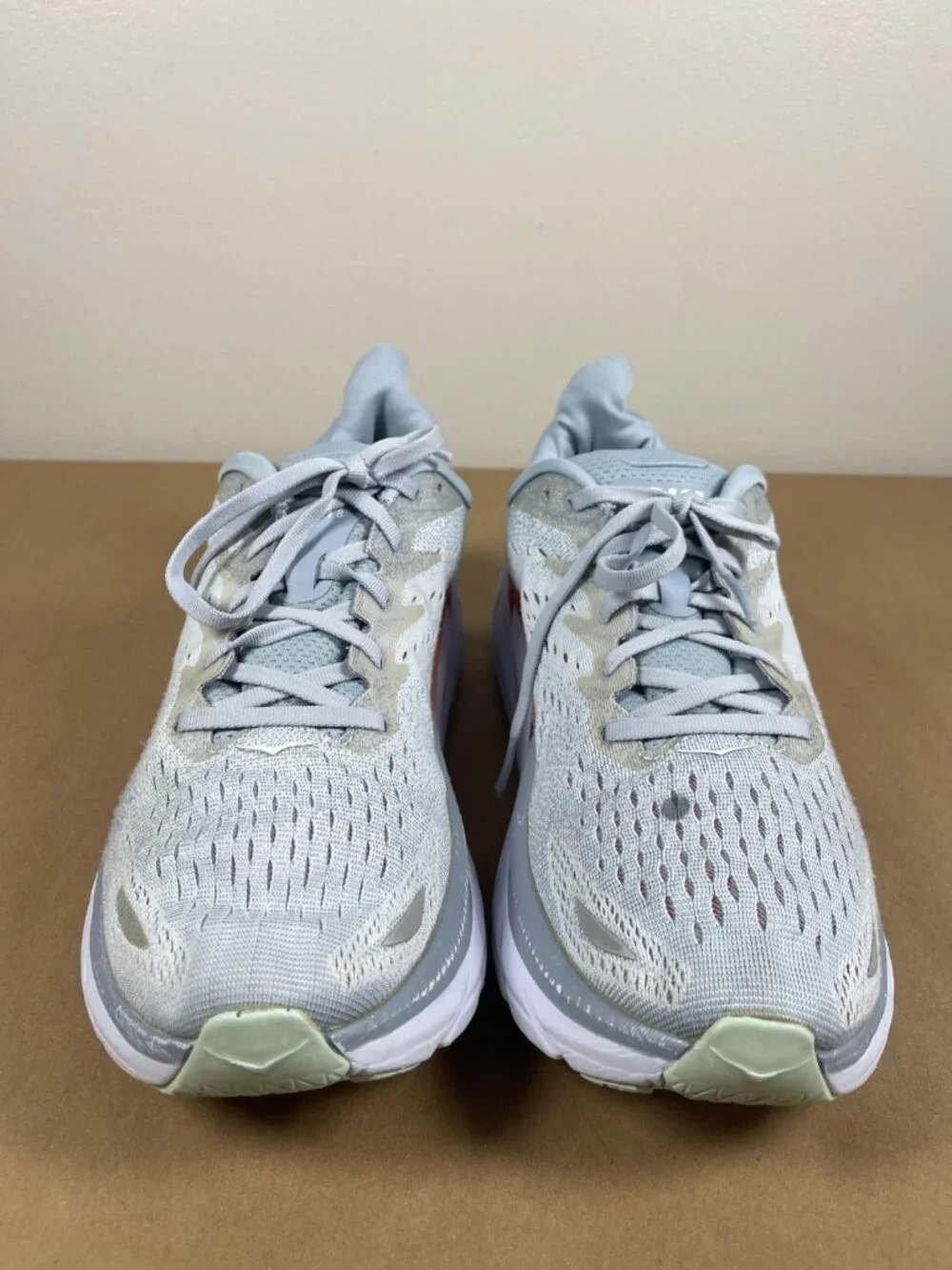 HOKA Clifton 8 Men's Running Shoes Gray Orange Size 11 D Sneakers
